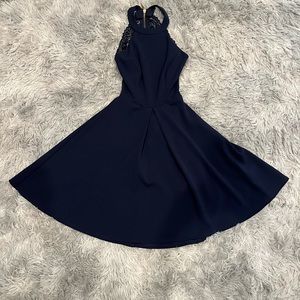 Junior Size 1/2: Navy blue halter party dress : B darlin